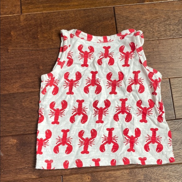 Monica & Andy Kids Lobster Print Tank Top - Red & White - Picture 3 of 4